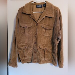 L.A. Blues Women's Corduroy Utility Jacket in Camel Brown
